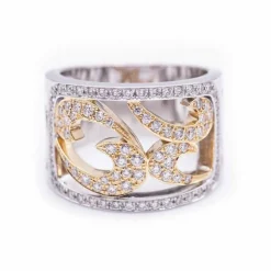 Bague en or bicolore et diamants
