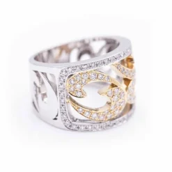 Bague en or bicolore et diamants
