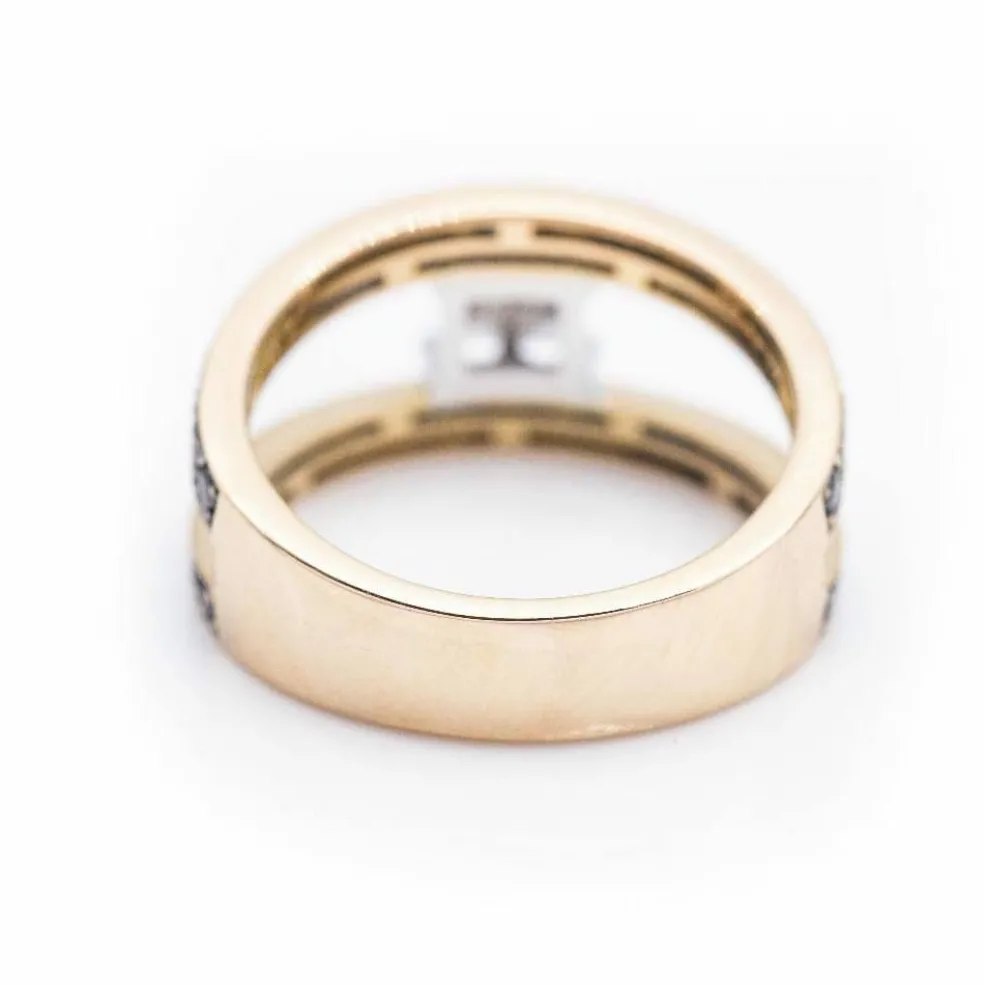 Bague en or bicolore et diamants