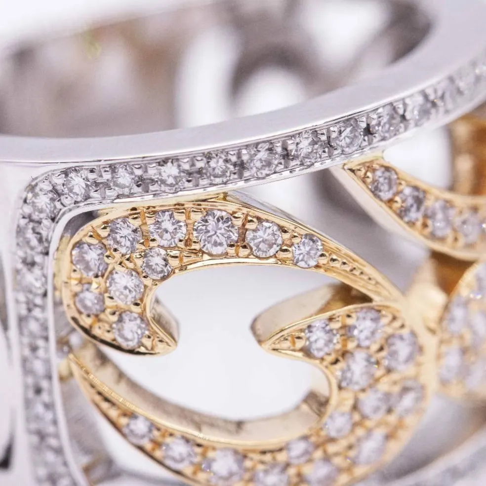 Bague en or bicolore et diamants