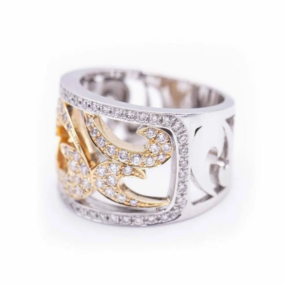 Bague en or bicolore et diamants