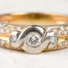 Bague en or bicolore jaune et blanc 18 carats et diamants 0,61 carats