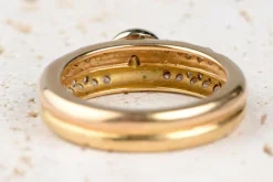 Bague en or bicolore jaune et blanc 18 carats et diamants 0,61 carats