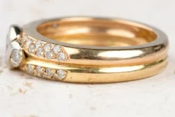 Bague en or bicolore jaune et blanc 18 carats et diamants 0,61 carats