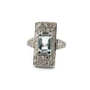 Bague en or blanc 18 carats avec aigue-marine et diamants