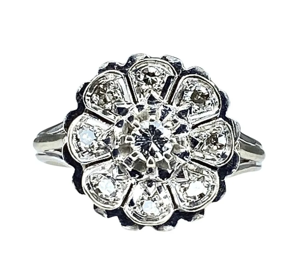 Bague en or blanc 18 carats et diamants