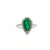 Bague en or blanc 18 carats émeraude et diamants