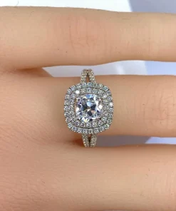 Bague en or blanc 18 carats, diamant 1,22 carat couleur E blanc exceptionnel