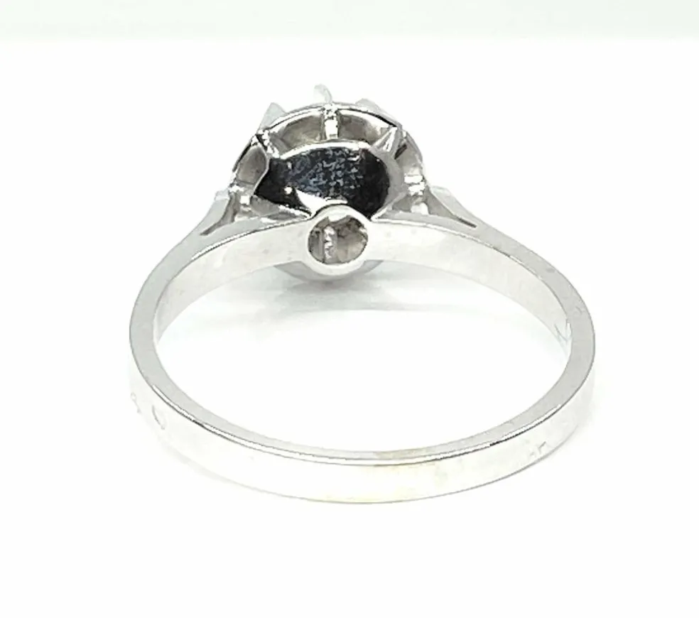 Bague en or blanc 18 carats, diamant taille brillant