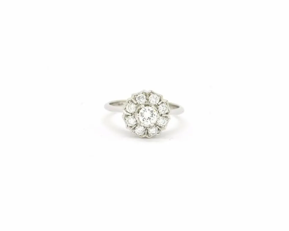 Bague en or blanc 18 kt avec diamants 0,70 ct