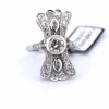 BAGUE EN OR BLANC 18 KT ET DIAMANTS - ART DÉCO