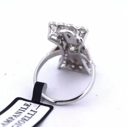 BAGUE EN OR BLANC 18 KT ET DIAMANTS - ART DÉCO