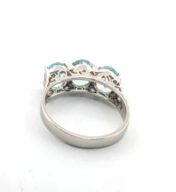 Bague en or blanc, aigue-marine et diamants