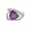 Bague en or blanc, améthyste et diamants