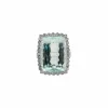 Bague en or blanc avec aigue-marine et diamants