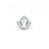 Bague en or blanc avec aigue-marine et diamants