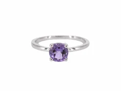 Bague en or blanc avec améthyste