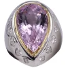 bague en or blanc avec améthyste poire et diamant