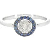 Bague en or blanc avec diamants et saphirs