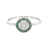 Bague en or blanc avec diamants et émeraude