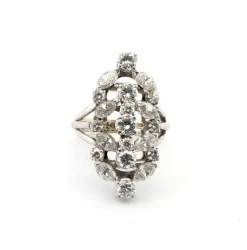 Bague en or blanc avec diamants