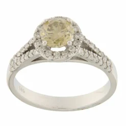 Bague en or blanc avec diamant