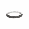 Bague en or blanc avec diamants noirs taille brillant