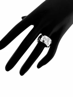 Bague en or blanc avec diamants, certifiée HRD