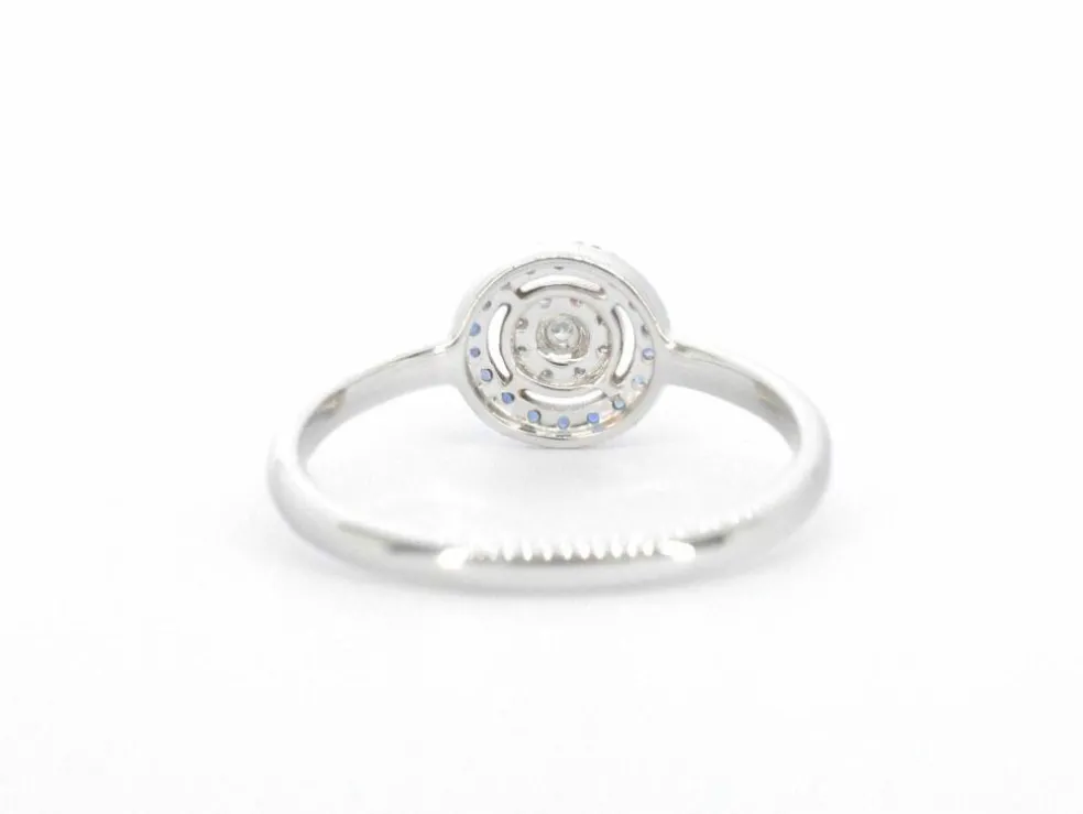 Bague en or blanc avec diamants et saphirs