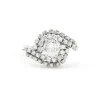 Bague en or blanc avec entourage de diamants de 0,88 carat