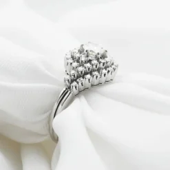 Bague en or blanc avec entourage de diamants de 0,88 carat