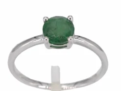 Bague en or blanc avec émeraude