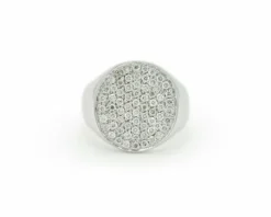 Bague en or blanc avec pavé de diamants