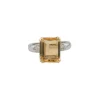 Bague en or blanc avec quartz citrine