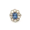 Bague en or blanc avec saphir et diamants