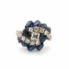 Bague en or blanc avec saphirs et diamants