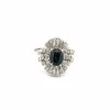 Bague en or blanc avec saphir et diamants