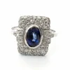 Bague en or blanc avec saphir et diamants
