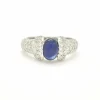 Bague en or blanc avec saphir et diamants