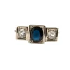 Bague en or blanc avec saphir et diamants