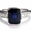 Bague en or blanc avec saphir et diamants