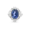 Bague en or blanc avec saphir de Birmanie sans chaleur et diamants