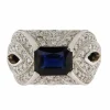 Bague en or blanc avec saphir de 3,21 ct et diamants