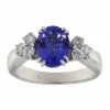 Bague en or blanc avec tanzanite et diamants