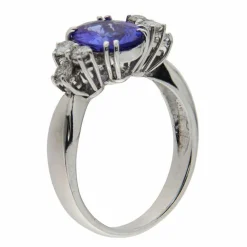 Bague en or blanc avec tanzanite et diamants