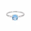 Bague en or blanc avec topaze