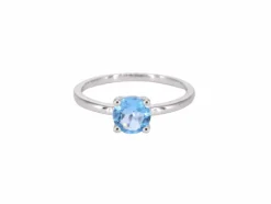 Bague en or blanc avec topaze