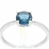 Bague en or blanc avec topaze