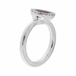 Bague en or blanc avec tourmaline et contour diamant