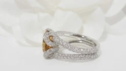 Bague en Or blanc, Citrine et Diamants